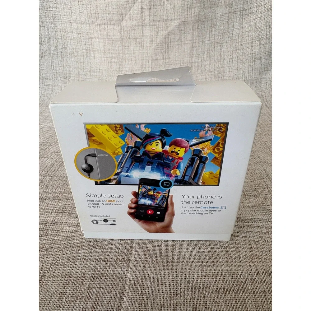Google Chromecast TV Streaming Device OS Charcoal New Open Box 1080p HD HDMI